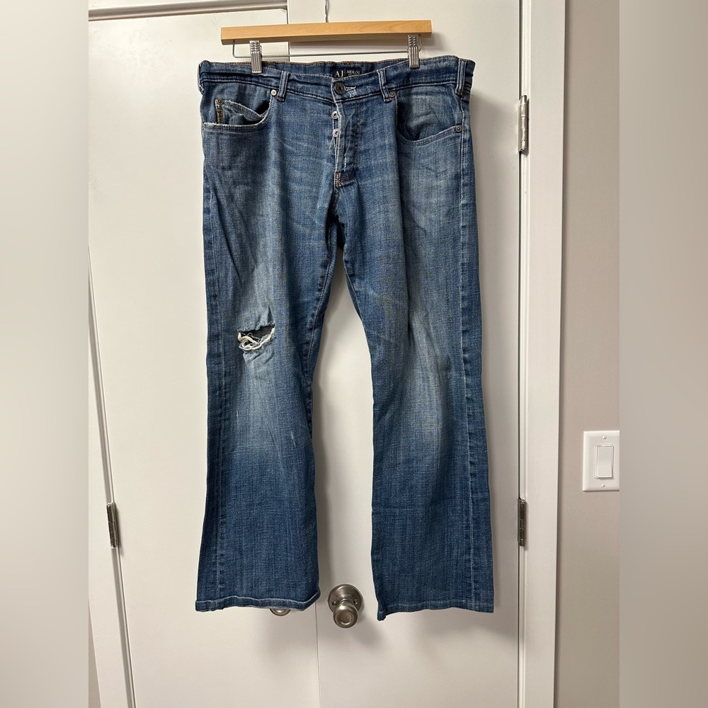 Blue faded Armani jeans